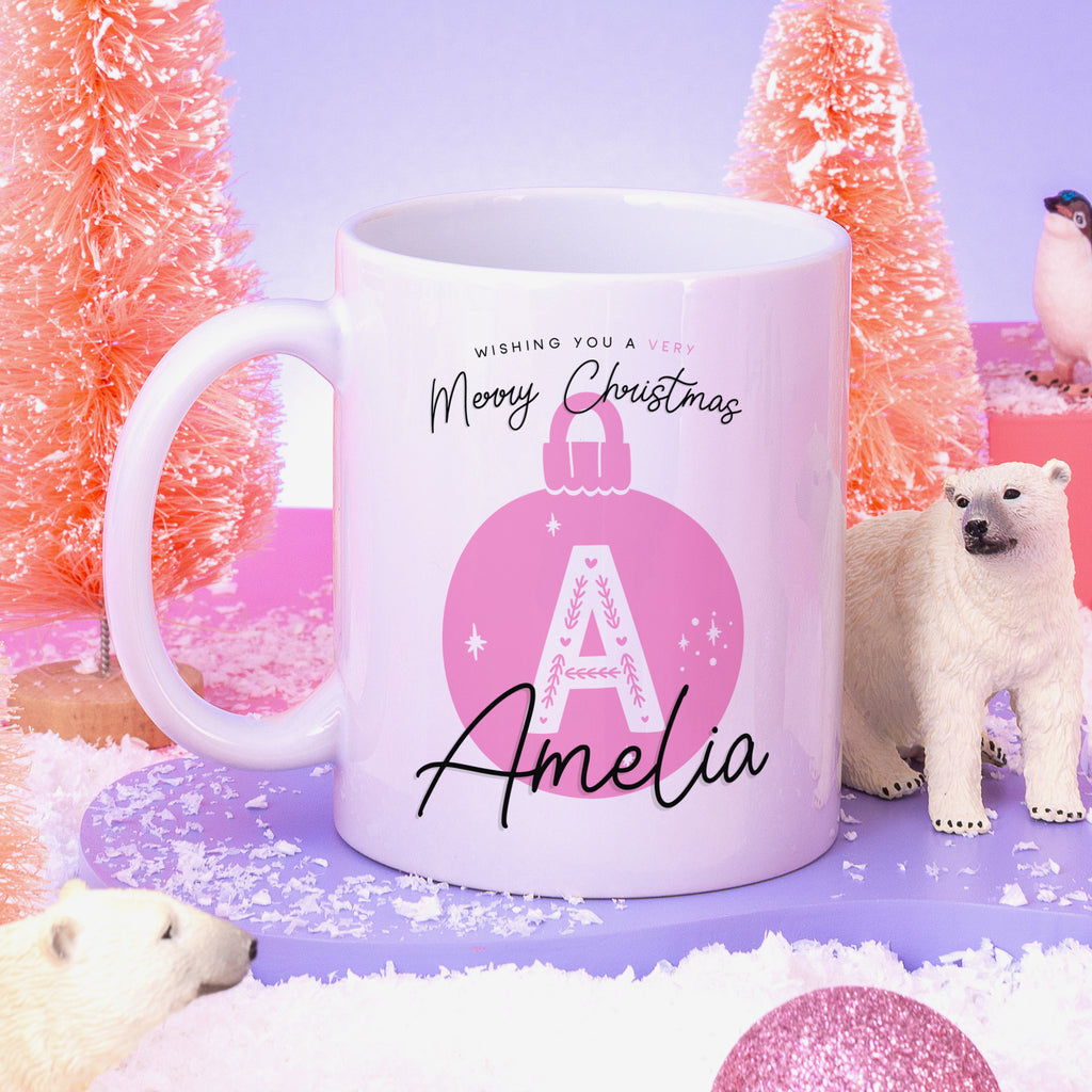 Christmas Bauble Personalised Name Mug