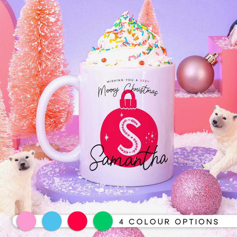 Christmas Bauble Personalised Name Mug