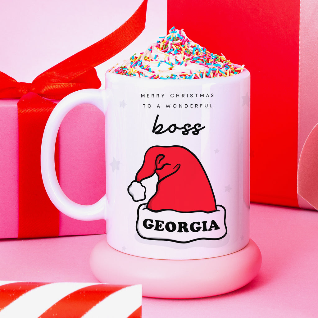 Wonderful Boss Personalised Christmas Mug