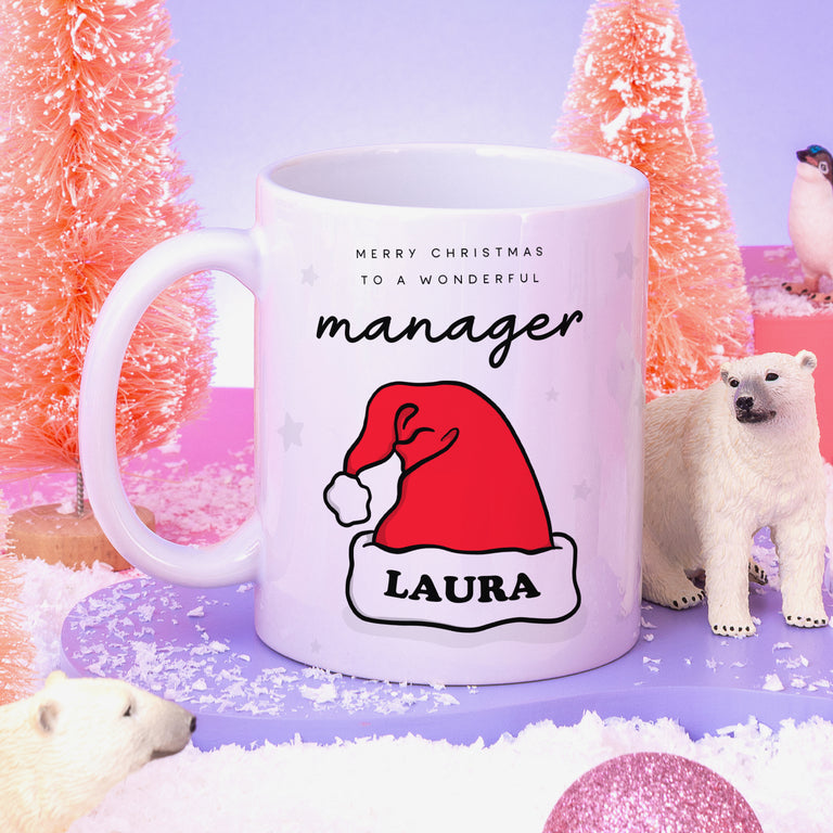 Wonderful Manager Personalised Christmas Mug