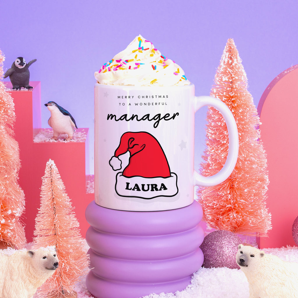 Wonderful Manager Personalised Christmas Mug