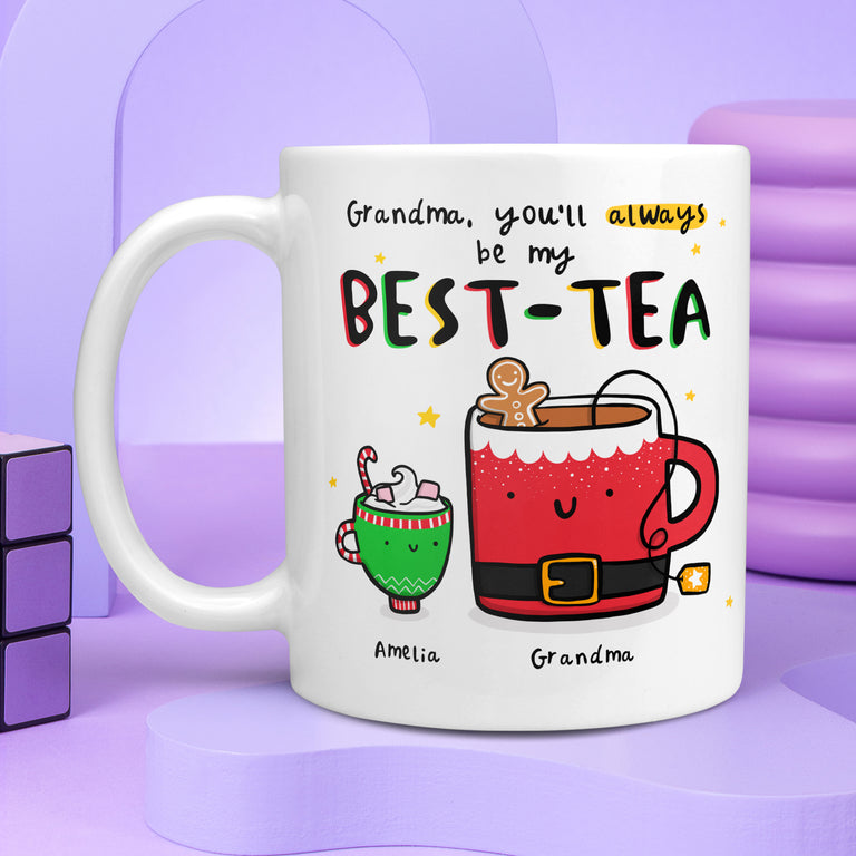 Grandma Best-Tea Personalised Christmas Mug