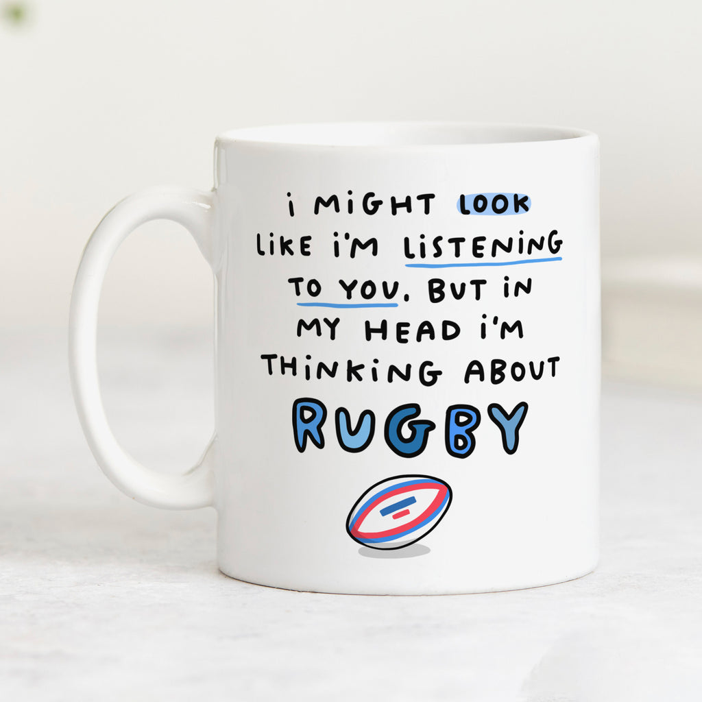 Personalised Mug - Rugby Thinking About