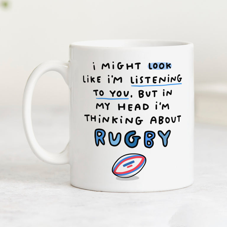 Personalised Mug - Rugby Thinking About