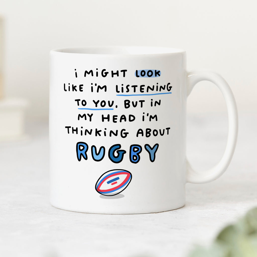 Personalised Mug - Rugby Thinking About