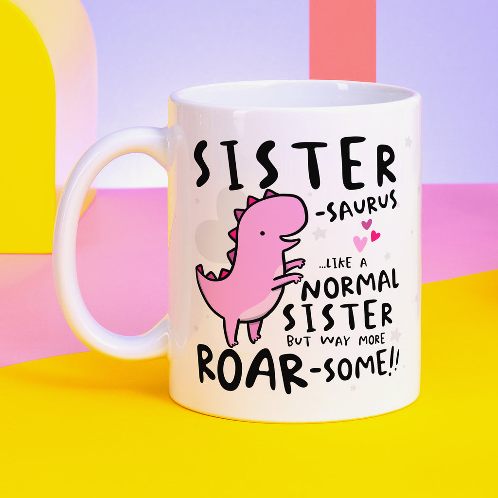 Sistersaurus Personalised Birthday Mug