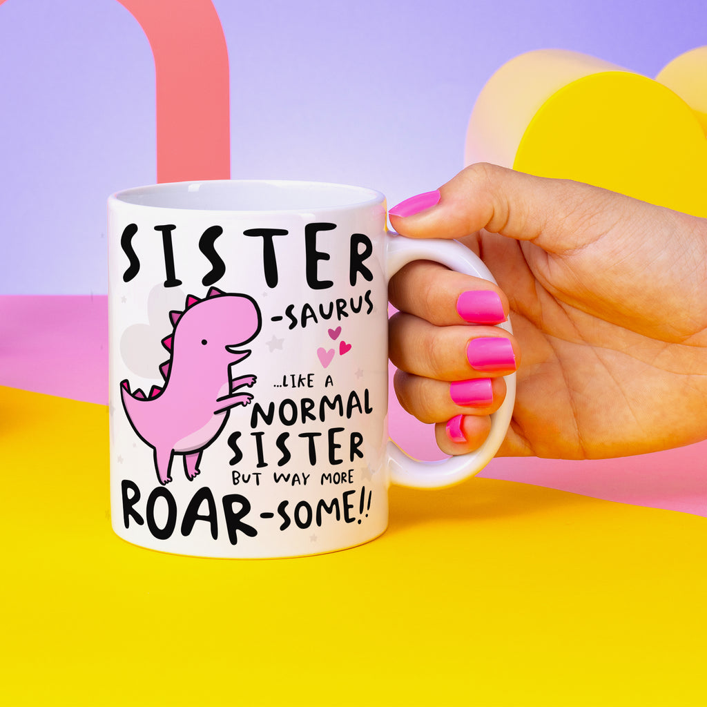 Sistersaurus Personalised Birthday Mug