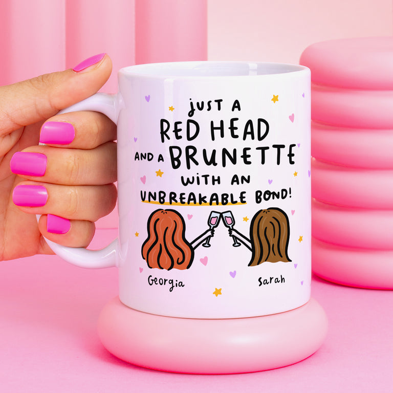 Unbreakable Bond - Red Head and Brunette Personalised Mug