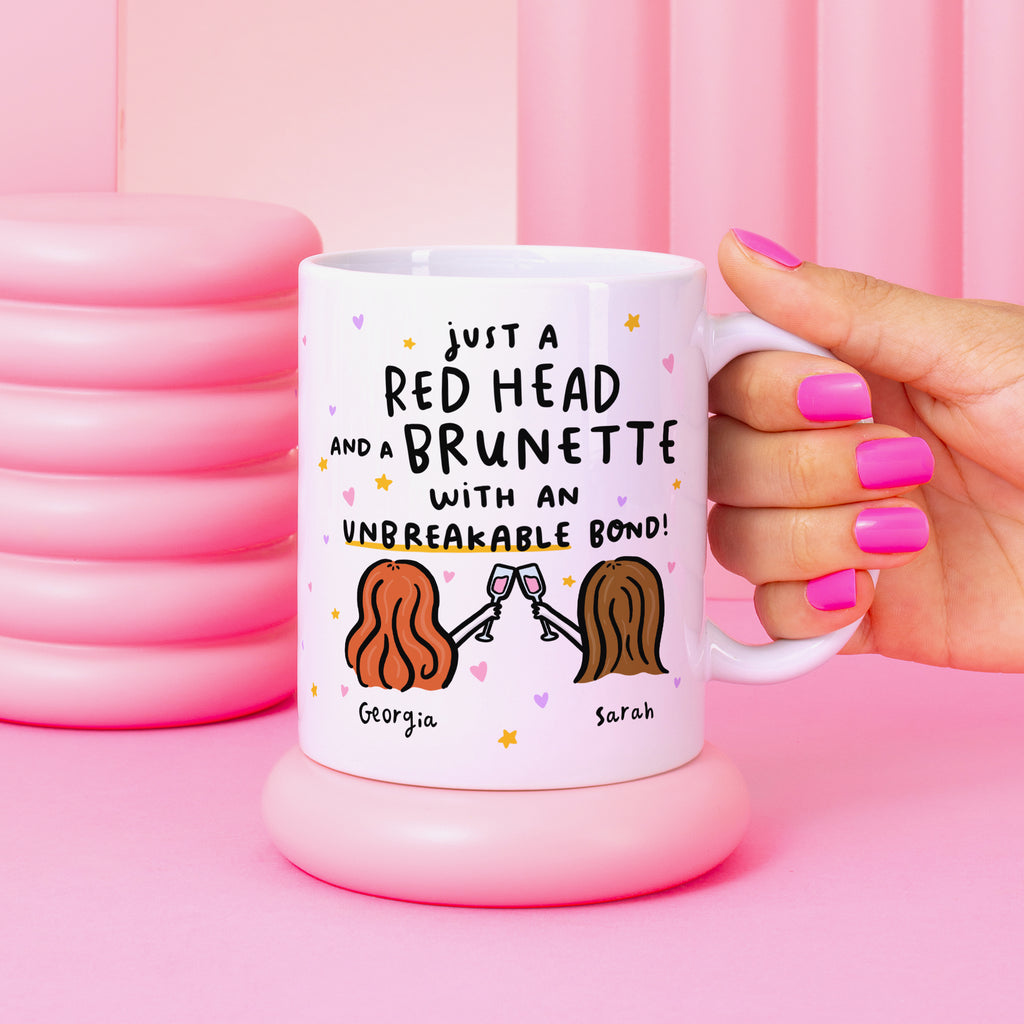 Unbreakable Bond - Red Head and Brunette Personalised Mug