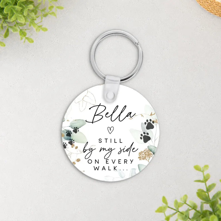 Personalised Dog Loss Keyring - By My Side On Every Walk