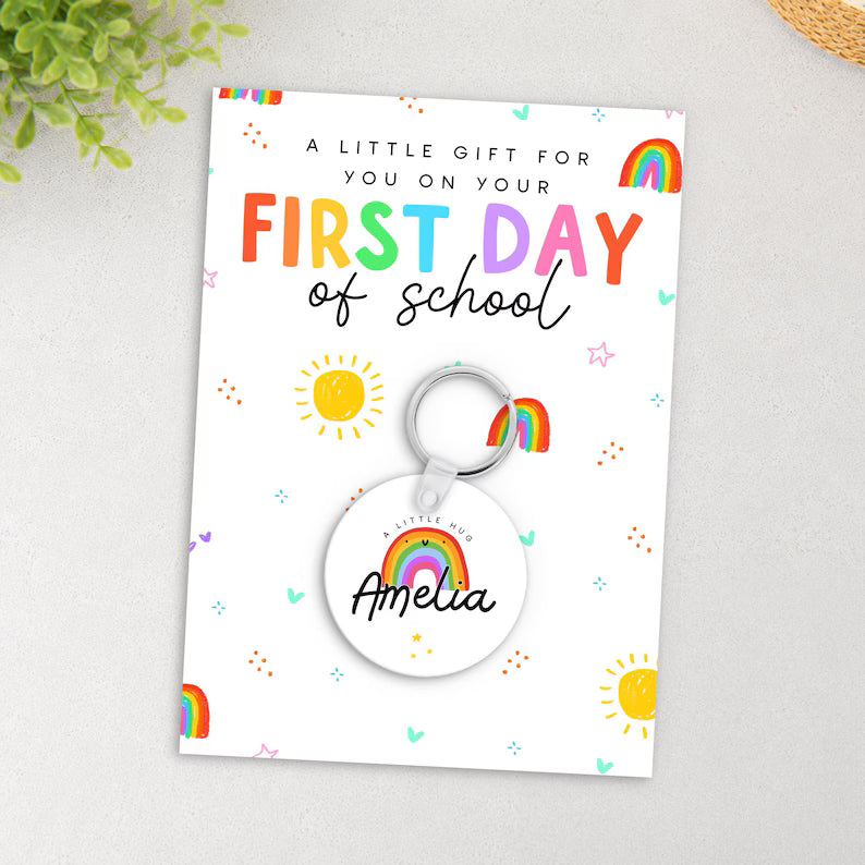 First Day of School Personalised Nam Keyring - A Little Hug