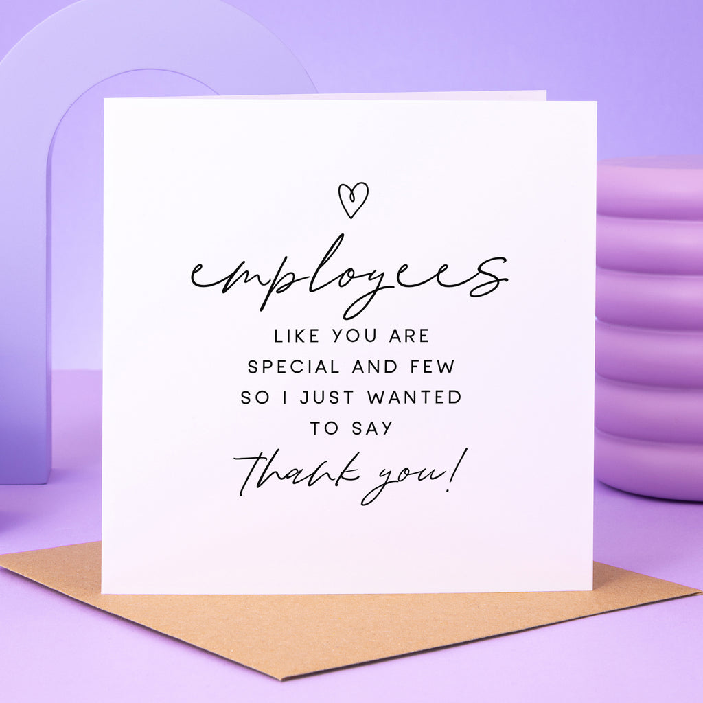 Employee Special And Few Thank You Card