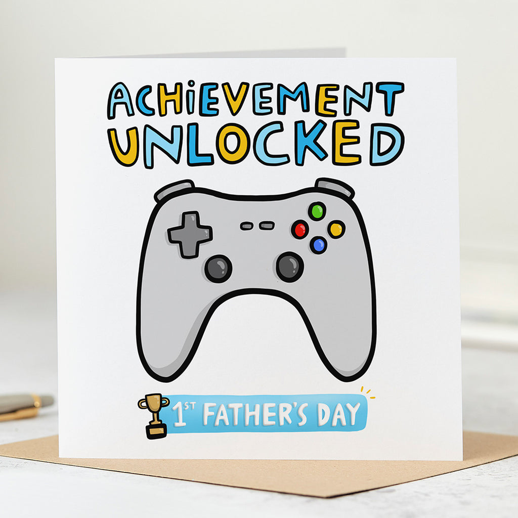 Achievement Unlocked First Father's Day Card