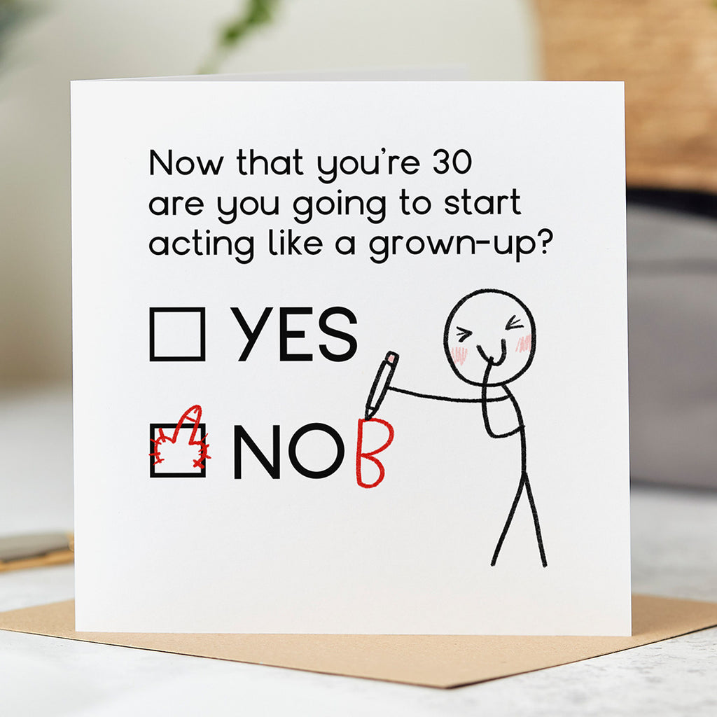 Thirty Act Grown Up Birthday Card