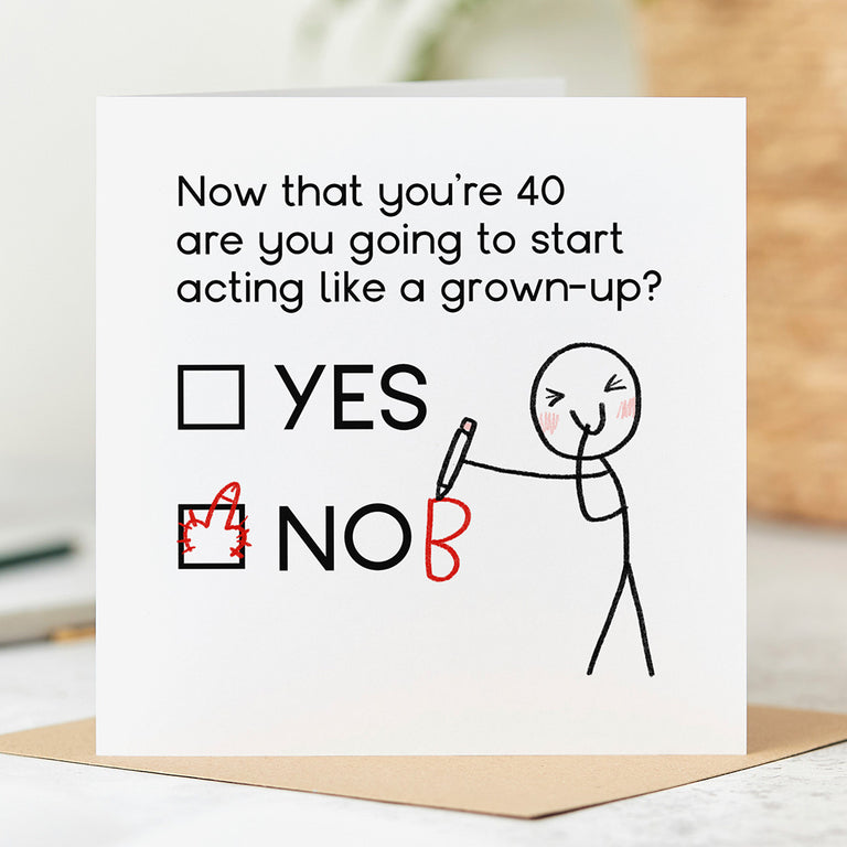 Forty Act Grown Up Birthday Card