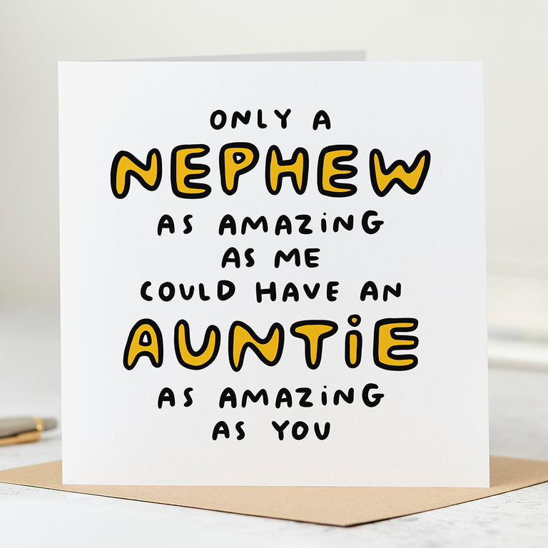 Amazing Auntie from Nephew Birthday Card