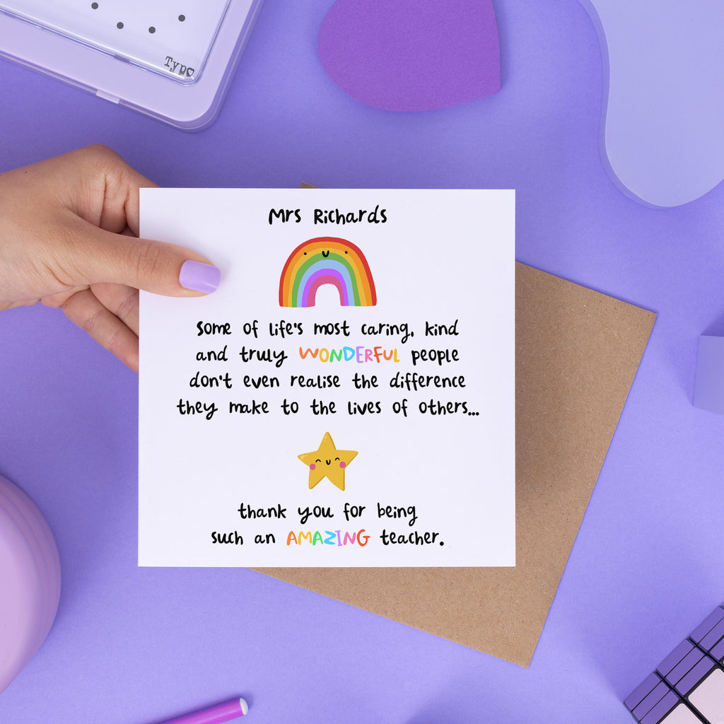 Amazing Teacher Personalised Card