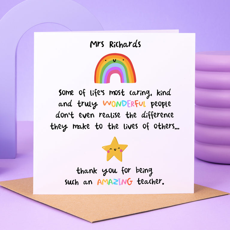 Amazing Teacher Personalised Card