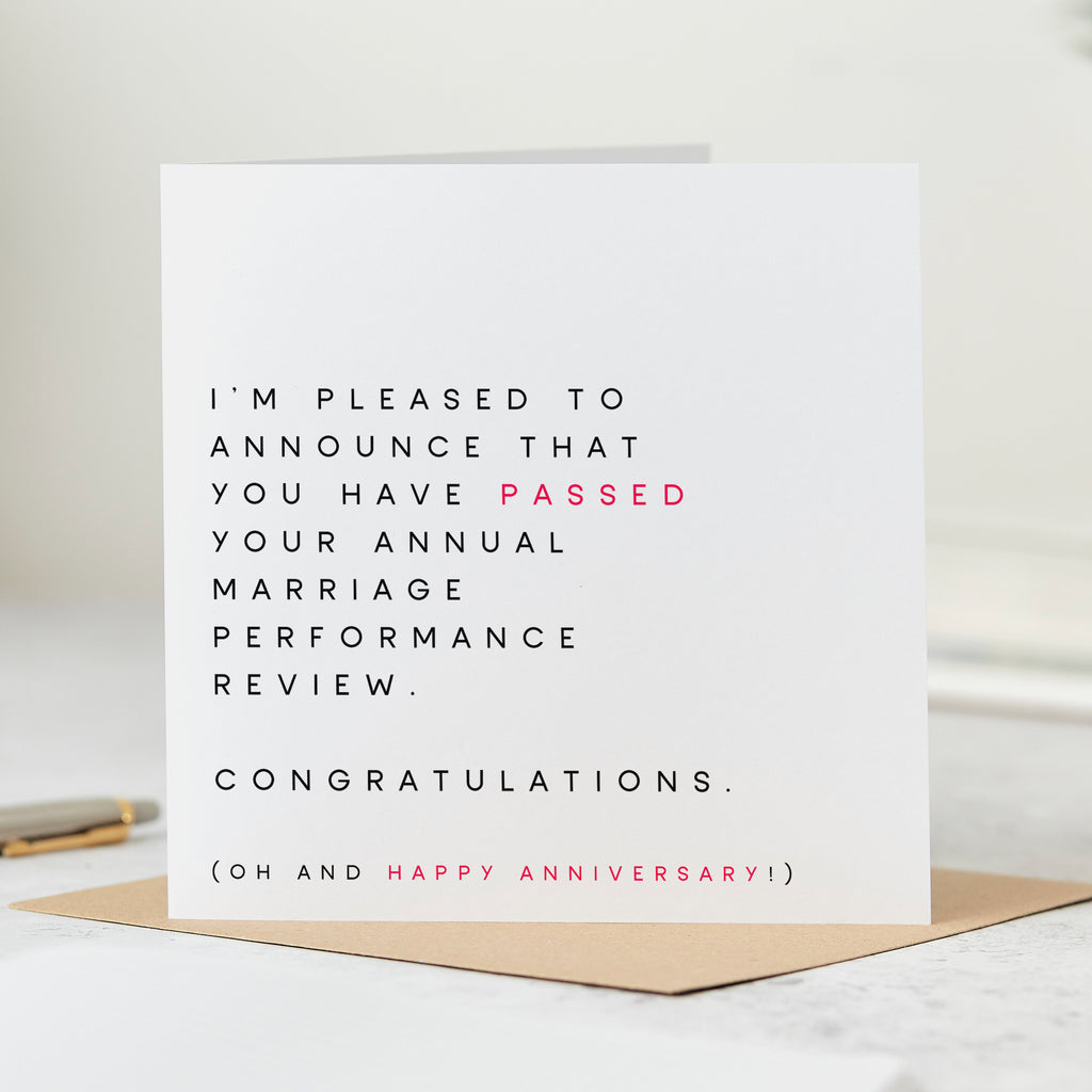 Performance Review Anniversary Card