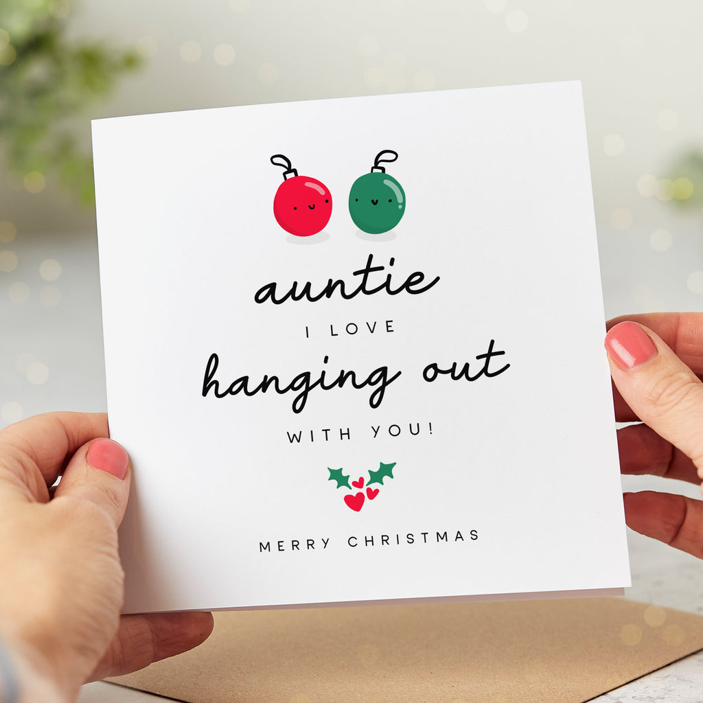Auntie Hanging Out Christmas Card