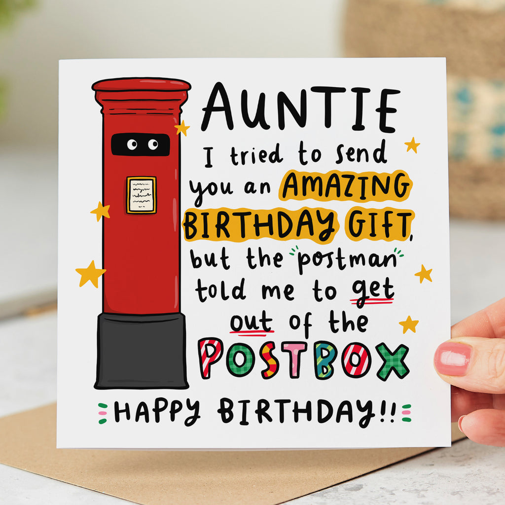Auntie Post Box Birthday Card