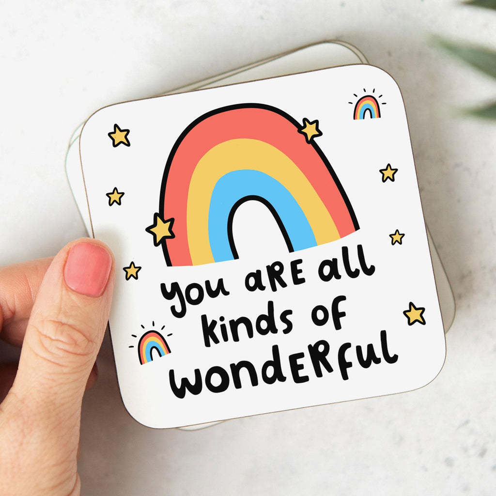 You Are All Kinds Of Wonderful Coaster, Thank You Gift, Friend, Teacher, Doctor, Nurse, Friend, Coworker, Appreciation
