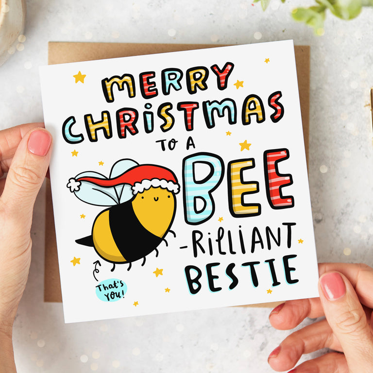 Bestie Bee-rilliant Christmas Card