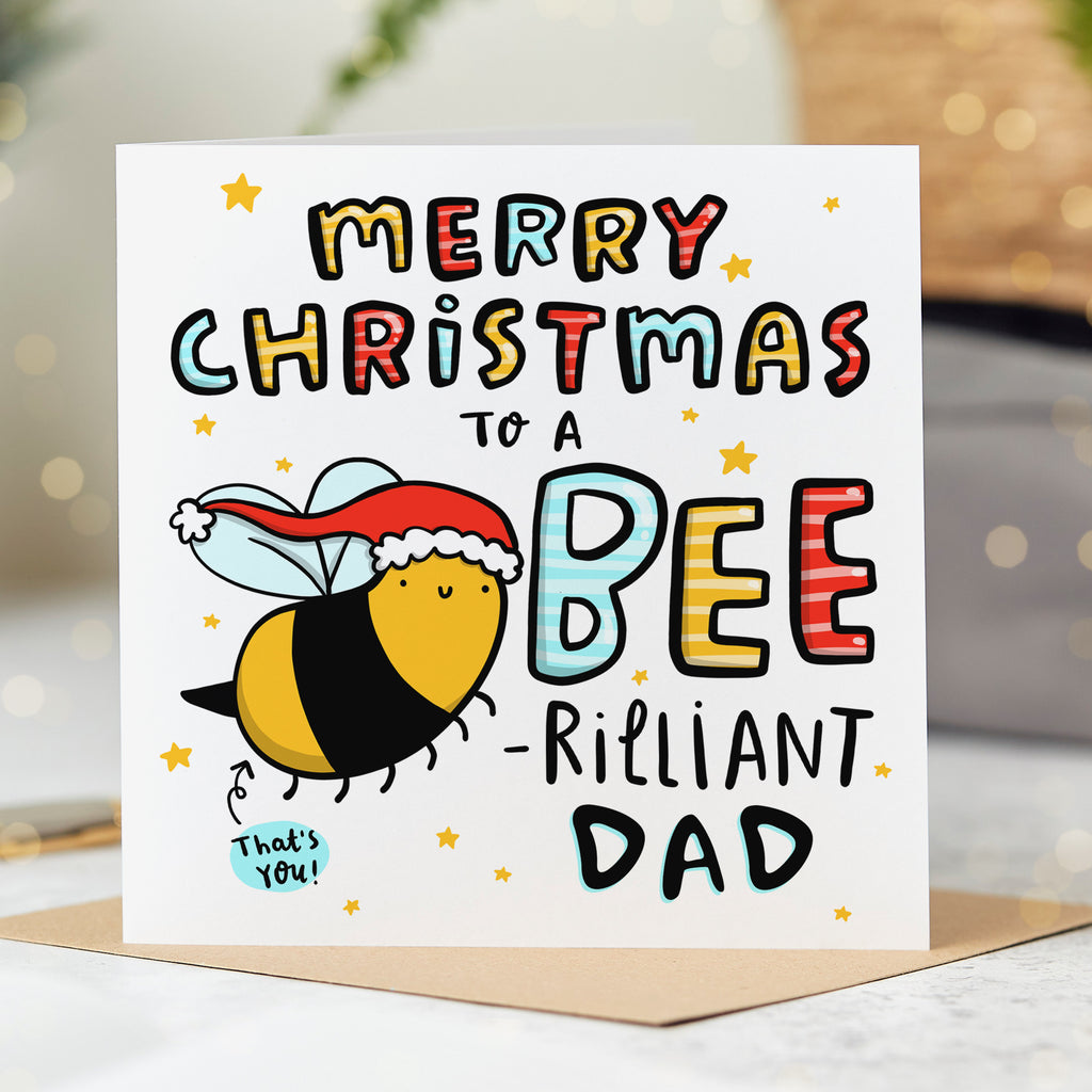 Dad Bee-rilliant Christmas Card