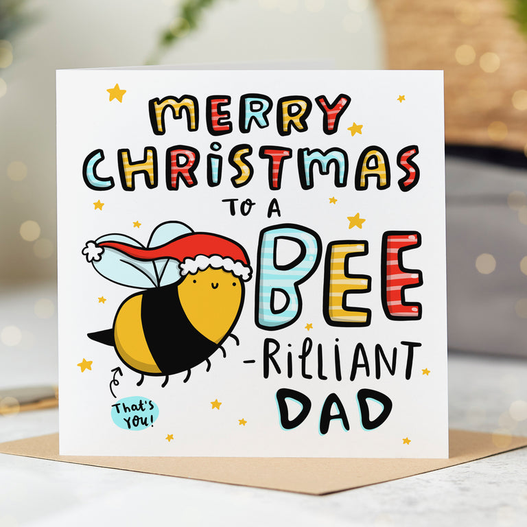 Dad Bee-rilliant Christmas Card