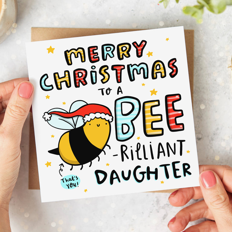 Daughter Bee-rilliant Christmas Card