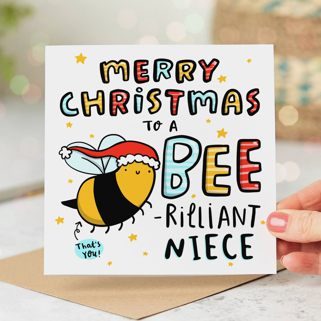 Niece Bee-rilliant Christmas Card