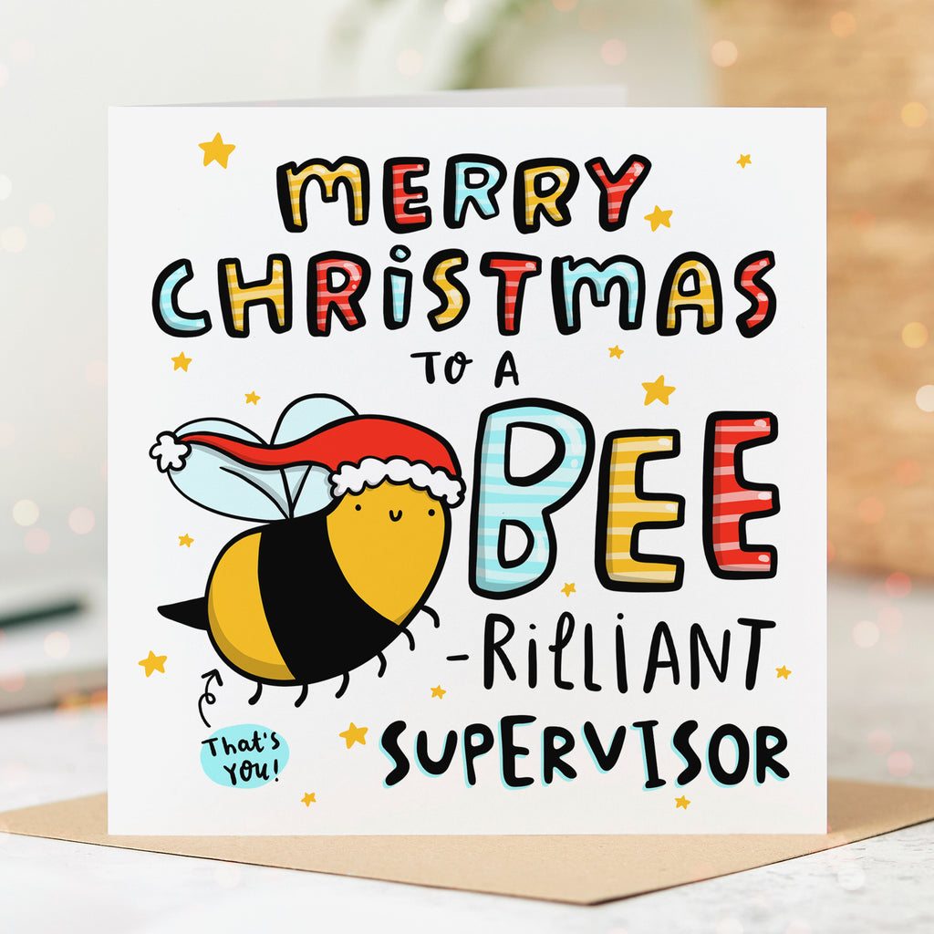 Supervisor Bee-rilliant Christmas Card