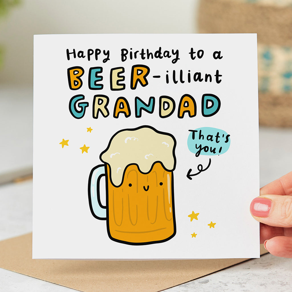 Grandad Beer-illiant Birthday Card