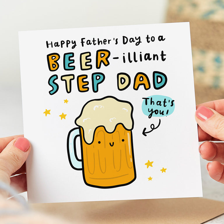 Beer-illiant Step Dad Father's Day Card