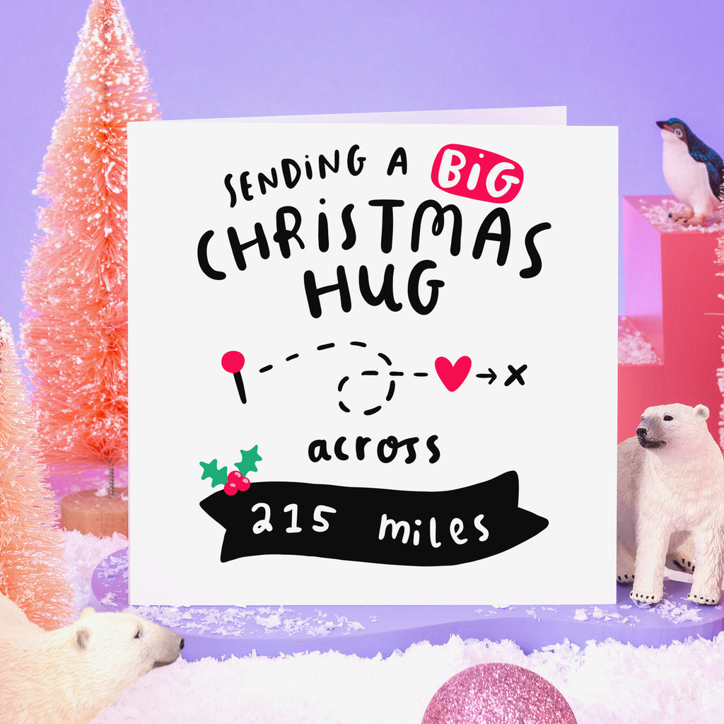 Sending You A Big Hug Long Distance Christmas Card