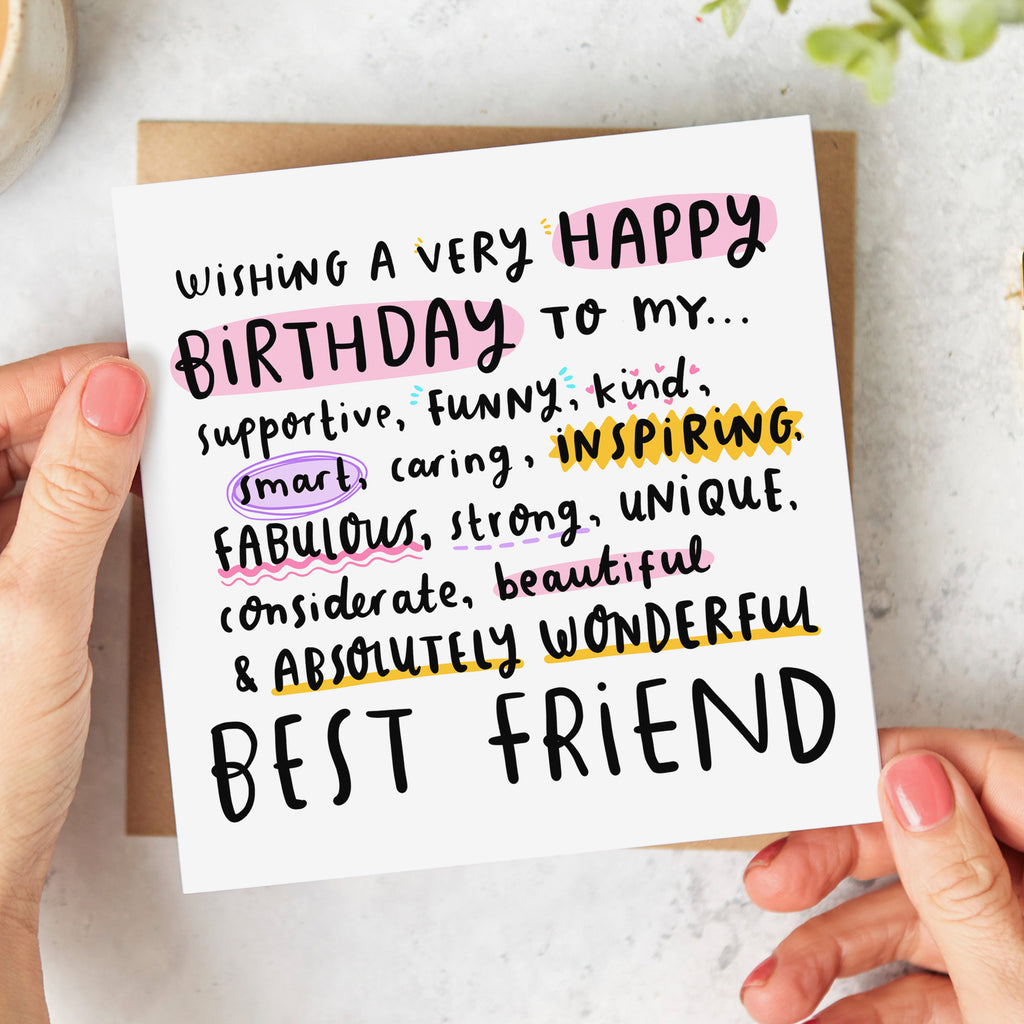 Best Friend Absolutely Wonderful Birthday Card