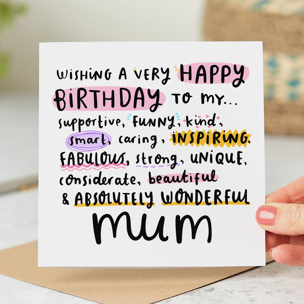 Mum Absolutely Wonderful Birthday Card