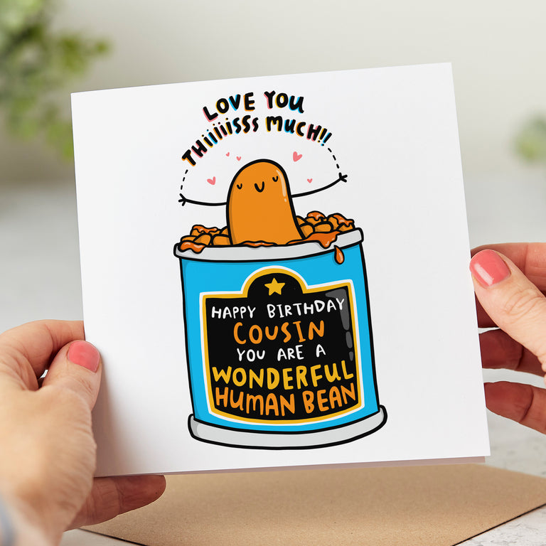 Cousin Wonderful Human Bean Birthday Card