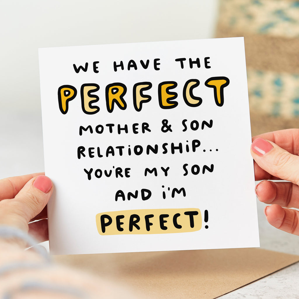 Son Mum is Perfect Birthday Card