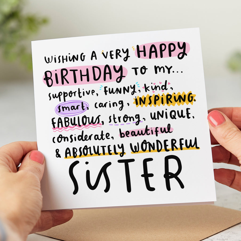 Sister Absolutely Wonderful Birthday Card