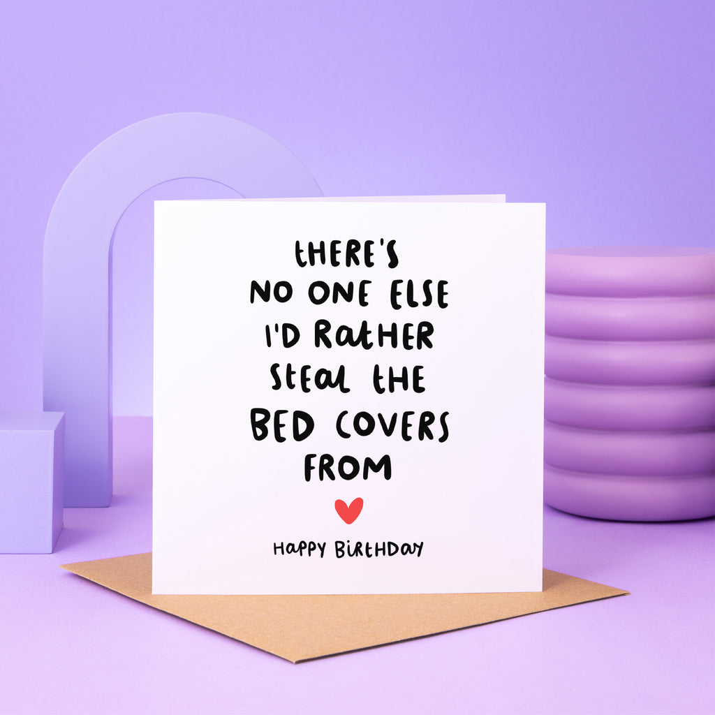 Bed Covers Birthday Card