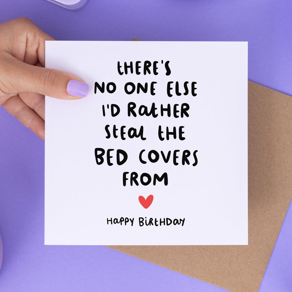 Bed Covers Birthday Card