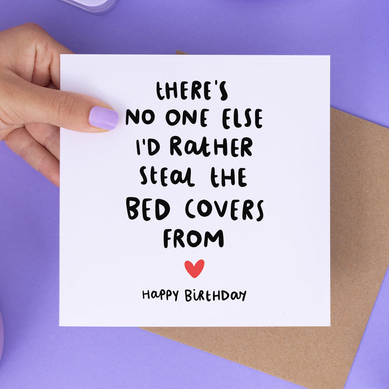 Bed Covers Birthday Card