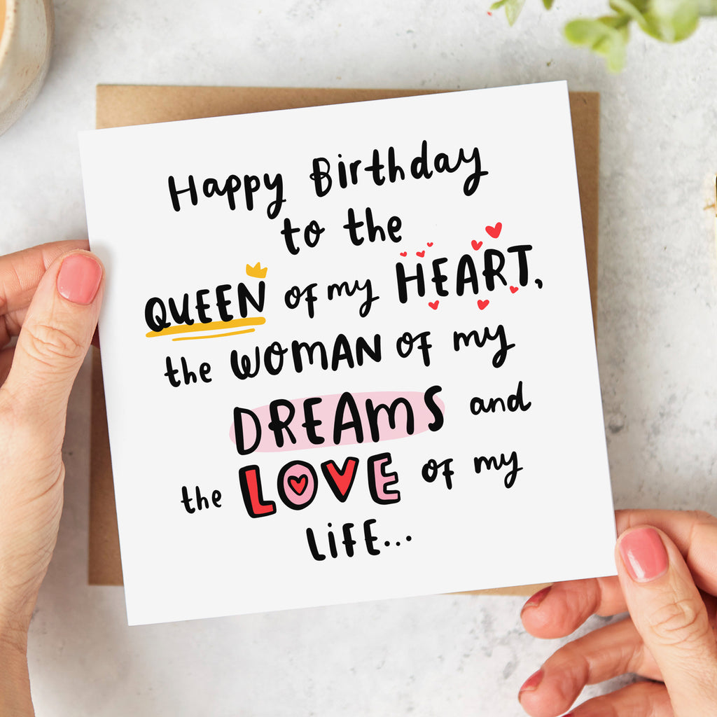 Queen of My Heart Birthday Card