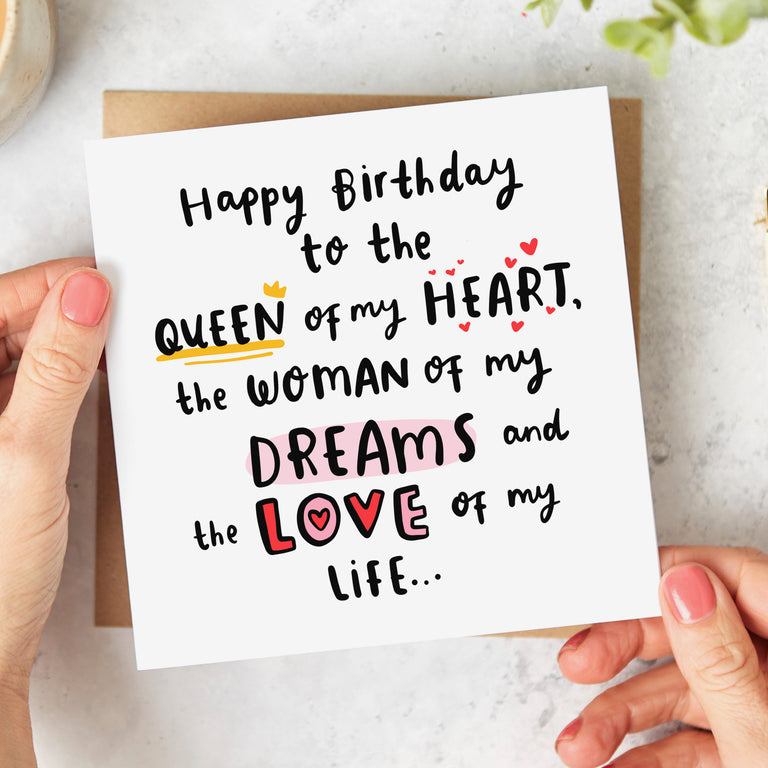 Queen of My Heart Birthday Card
