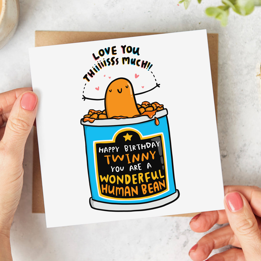 Twinny Wonderful Human Bean Birthday Card