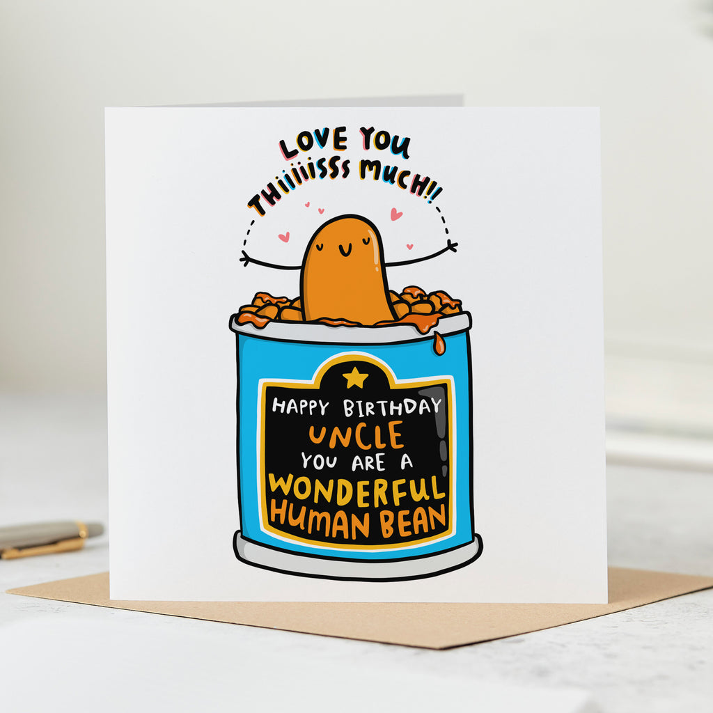 Uncle Wonderful Human Bean Birthday Card