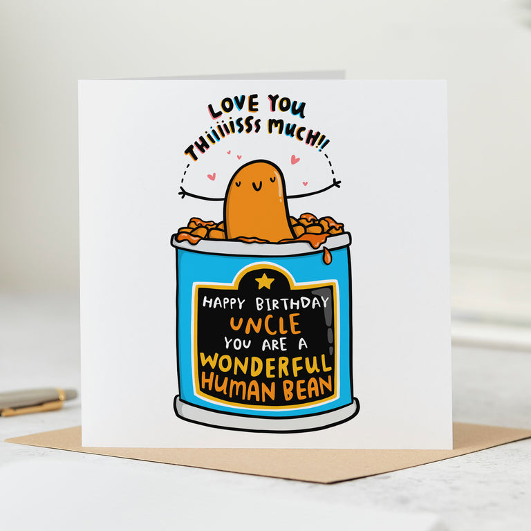Uncle Wonderful Human Bean Birthday Card