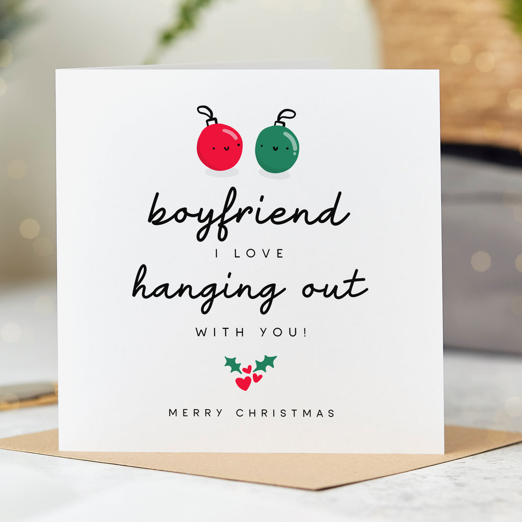 Boyfriend Hanging Out Christmas Card