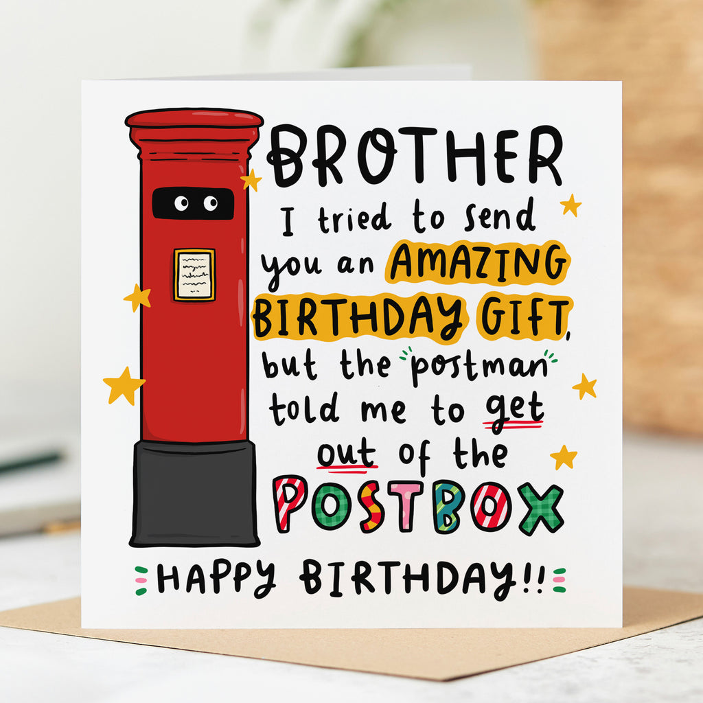 Brother Post Box Birthday Card